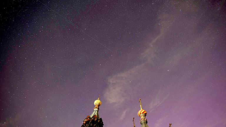 The Perseids meteor shower combines with the Northern lights over Moscow
Pic: AP