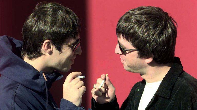 Oasis brothers Liam and Noel Gallagher pictured in 1997. Pic: Reuters