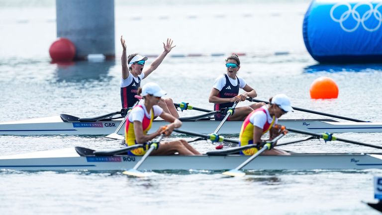 Emily Craig and Imogen Grant beat Romania, who finished in second place, by 1.72 seconds. Pic: AP 