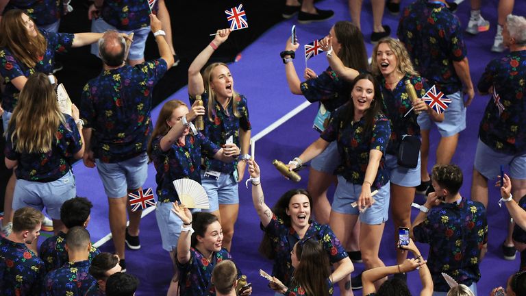 Team GB celebrate during the closing ceremony. Pic: Reuters