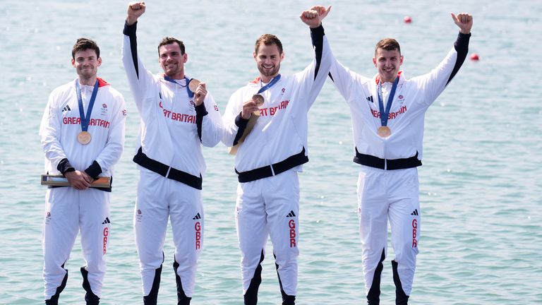 Oliver Wilkes, David Ambler, Matt Aldridge and Freddie Davidson with their bronze medals