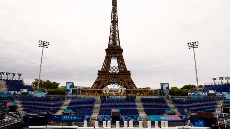 Paris's Eiffel Tower Stadium, which will play host to blind football. Pic: Reuters