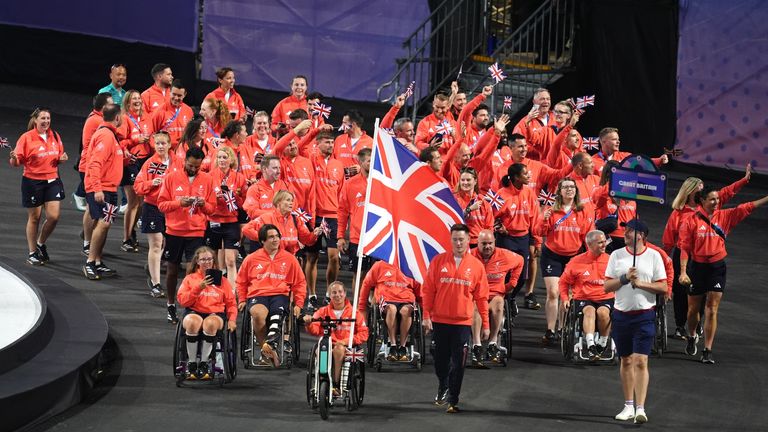 Great Britain athletes during the opening ceremony. Pic: PA