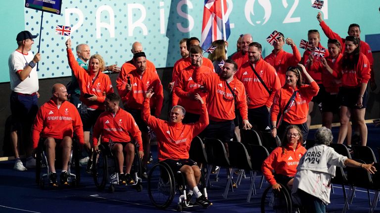 Members of Team Great Britain at the Place de la Concorde. Pic: PA eiqetiqhhiqhdinv