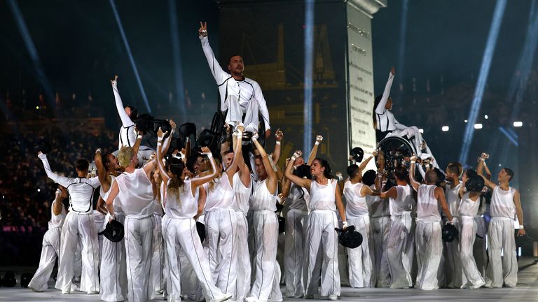 Performers during the opening ceremony. Pic: Reuters