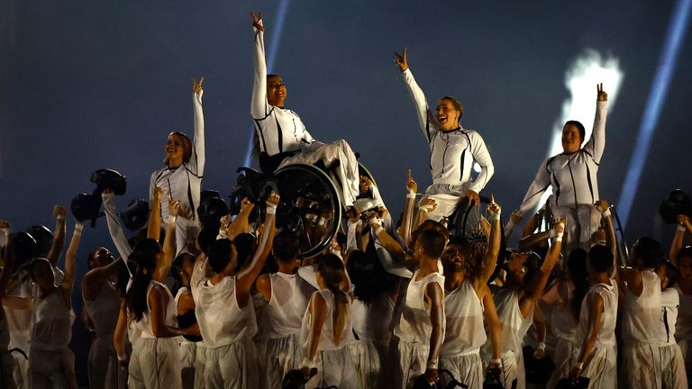 Performers during the opening ceremony. Pic: Reuters