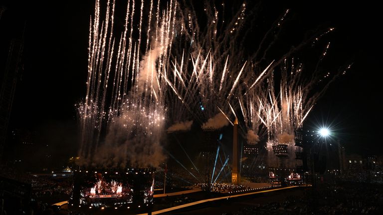 A fireworks display on the Place de la Concorde. Pic: Reuters