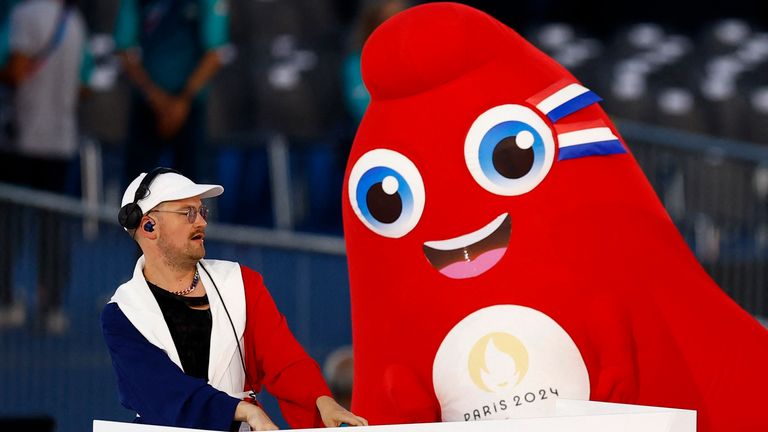 The Phryges during the opening ceremony with DJ Myd.
Pic: Reuters