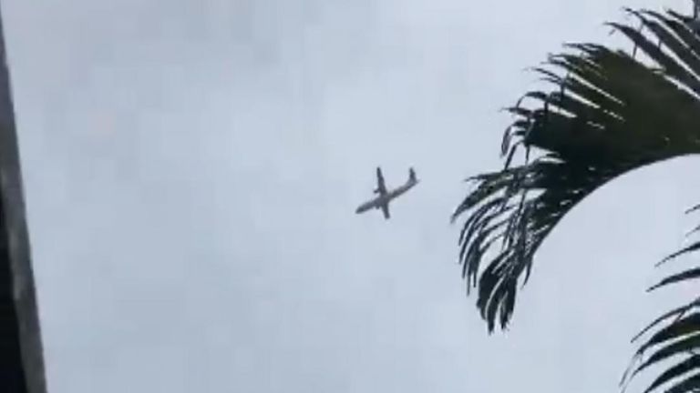 Videos shared on social media showed the aircraft falling at speed to the ground.