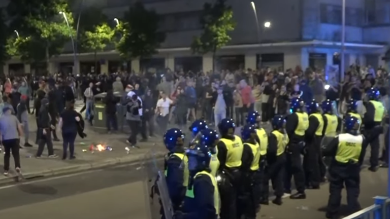 Plymouth saw the latest outbreak of violence on Monday evening