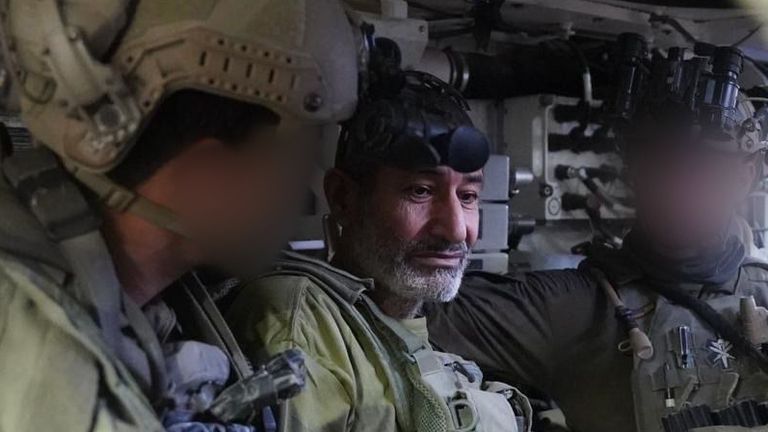 Hostage Qaid Farhan Alkadi was rescued by IDF forces from Gaza Strip and taken to safety by helicopter. Pic: IDF