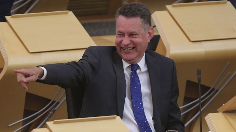 Scottish Conservative MSP Murdo Fraser during Topical Questions at the Scottish Parliament at Holyrood, Edinburgh.