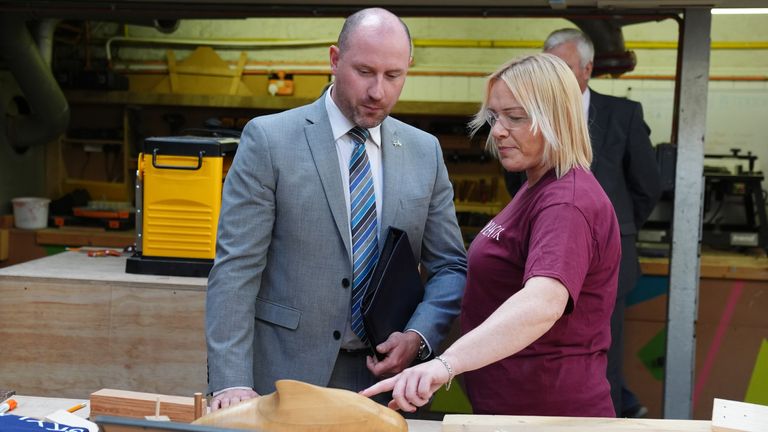 Health Secretary Neil Gray during a visit to the Skylark IX Recovery Trust boat-building project to mark the publication of the National Records of Scotland statistics on drug-related deaths in Scotland.
Pic: PA