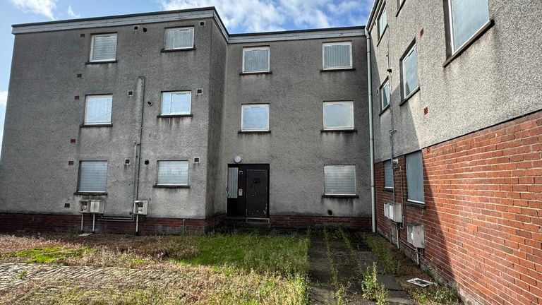 The Vallance family’s tower block in Tullicoultry now lies empty waiting for possible demolition