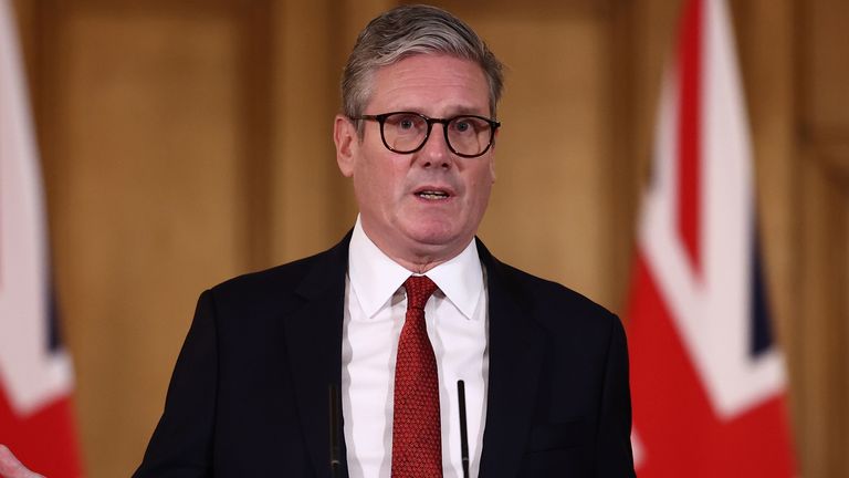 Prime Minister Sir Keir Starmer speaks during a press conference in Downing Street, London, following scenes of violent unrest in Southport, London, Hartlepool and Manchester in the wake of the killing of three young girls in a knife attack. Picture date: Thursday August 1, 2024.

