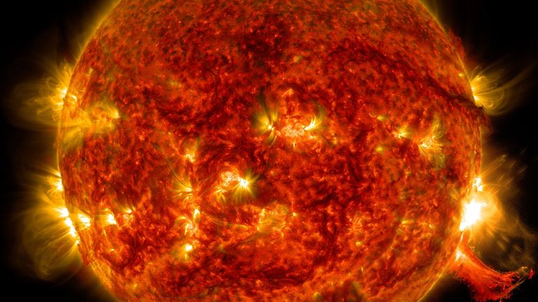 An M7.3 class solar flare. Pic: NASA via PA