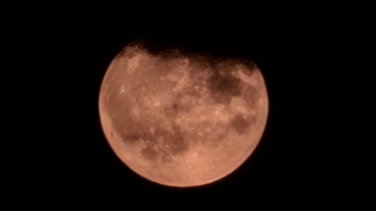 The supermoon seen from Friston in East Sussex. Pic: Barry Collins