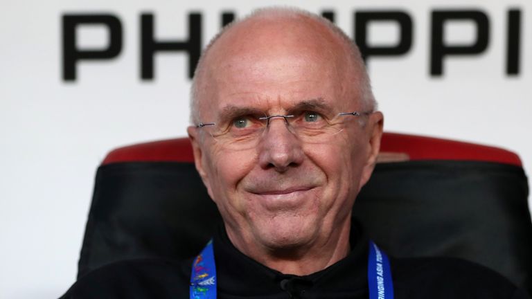 Sven-Goran Eriksson before the match.
Pic Reuters