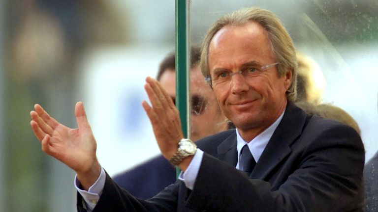 Lazio's Swedish coach Sven-Goran Eriksson gestures at the start of Lazio's Italian Series A match against Brescia inn 2000. Pic: Reuters