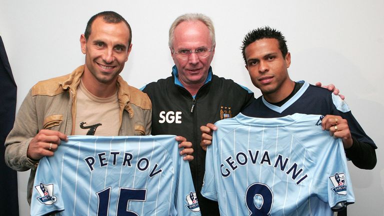 File photo dated 26-07-2007 of Sven-Goran Eriksson with Martin Petrov and Geovanni. Former England manager Sven-Goran Eriksson has died at the age of 76. Issue date: Monday August 26, 2024.

