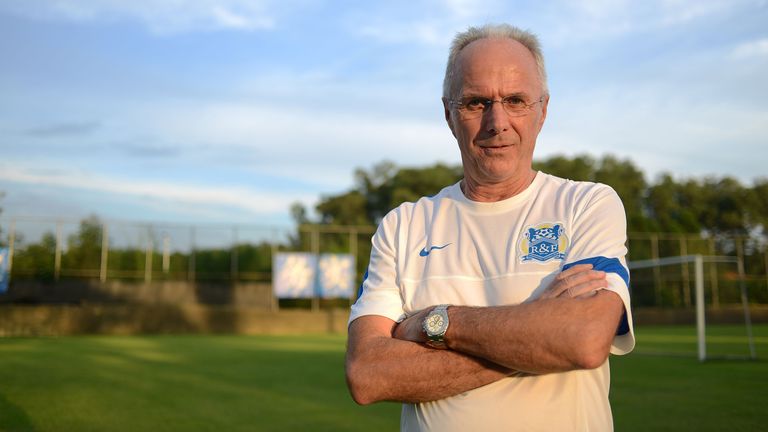 Swedish coach Sven-Goran Eriksson poses for photos during his first training session for Chinese Super League club Guangzhou in 2013.
Pic AP