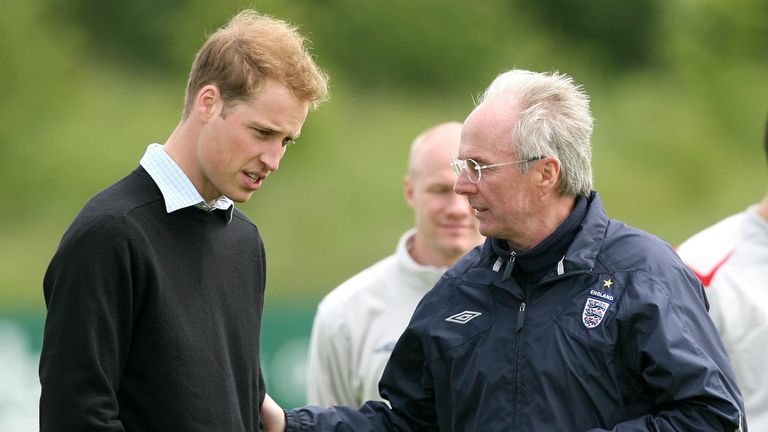 Prince William speaks to England coach Sven-Goran Eriksson in 2006.
File pic: PA