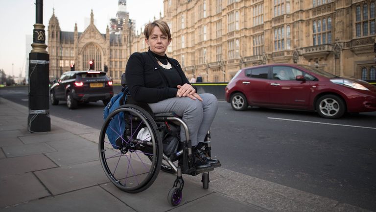 FOR THE WESTERN MAIL. Baroness Tanni Grey-Thompson outside the Houses of Parliament. In London.