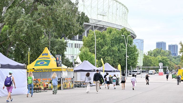 The Happel stadium after Taylor Swift's three concerts in Vienna this week were cancelled.
Pic: Reuters