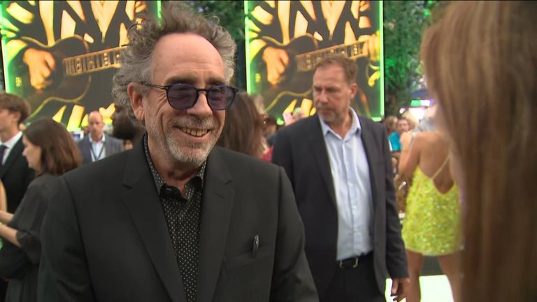 Tim Burton talks about the new Beetlejuice movie at the film's premiere