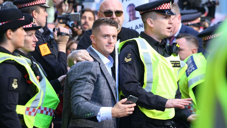 Former English Defence League (EDL) leader Tommy Robinson arrives at the Old Bailey where he stood accused of contempt of court in 2018