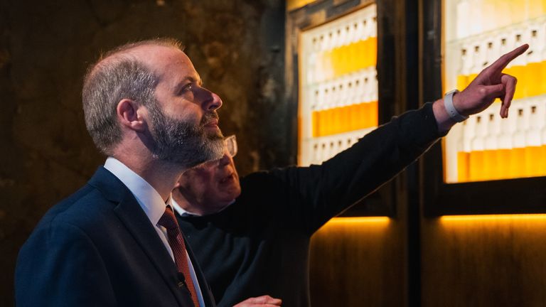 Trade Secretary Jonathan Reynolds visited Glengoyne Distillery. Pic Department for Business and Trade