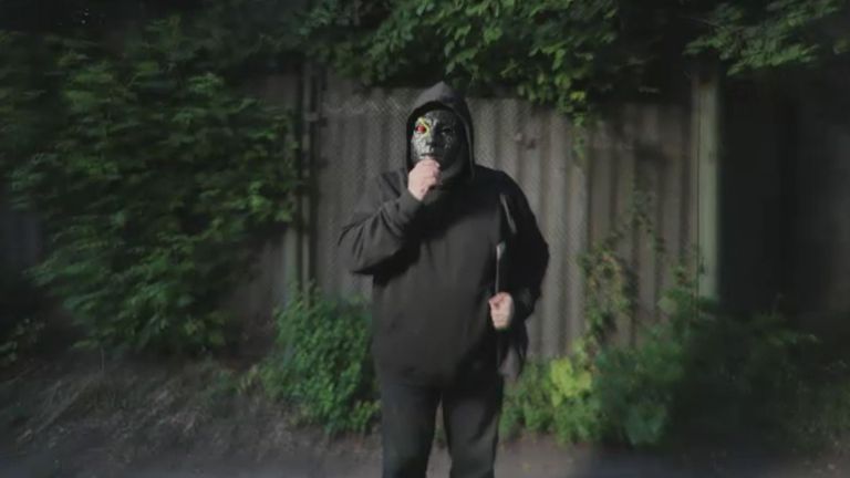 Screenshot from Ukrainian resistance group's promotional video online depicts an anonymous member