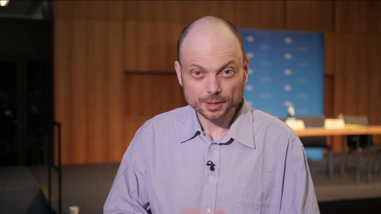 Vladimir Kara-Murza talks to Sky News after being released from Russian prison
