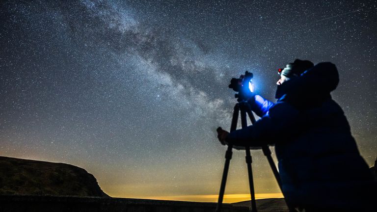 Photographing the Milky Way. Pic: Dafydd Wyn Morgan/Cambrian Mountains Initiative