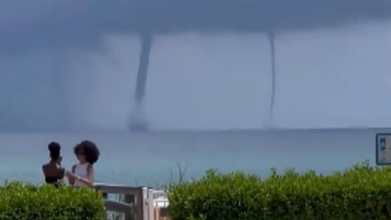 They have warned that sudden waterspouts can easily overturn boats and create locally hazardous seas