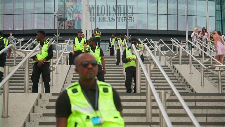 Fans arrive at Wembley