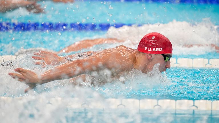 Great Britain's William Ellard during the Men's 100m Butterfly - S14 Final at the Paris La Defense Arena on day one of the Paris 2024 Summer Paralympic Games. Picture date: Thursday August 29, 2024.