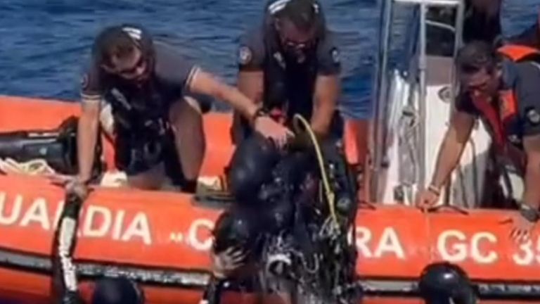 Divers continue search where superyacht sank on Sicilian coast