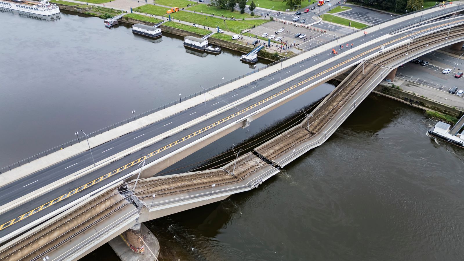 Investigation started as concrete bridge partiassociate collapses in Germany | World News