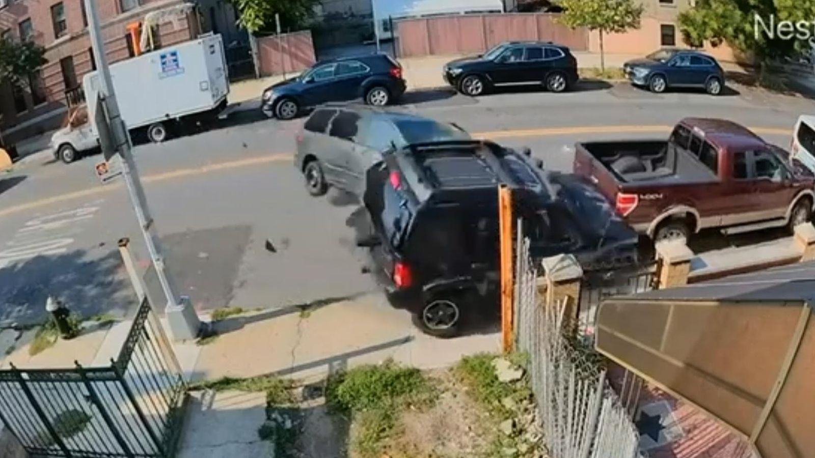 Driver ploughs into parked cars after allegedly fleeing hit-and-run ...