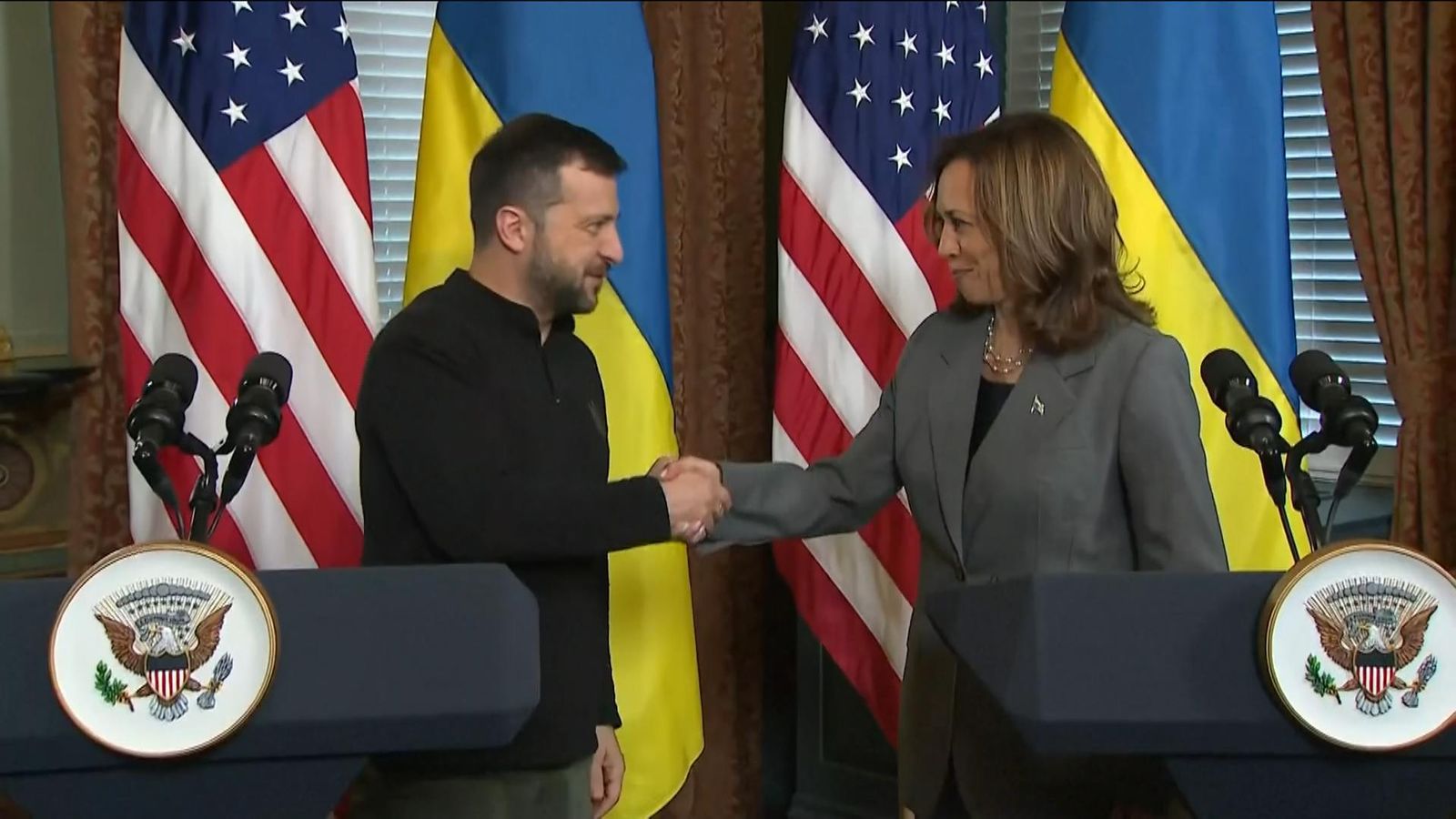 Harris takes aim at Putin alongside Zelenskyy – and makes ‘surrender proposals’ swipe at Trump