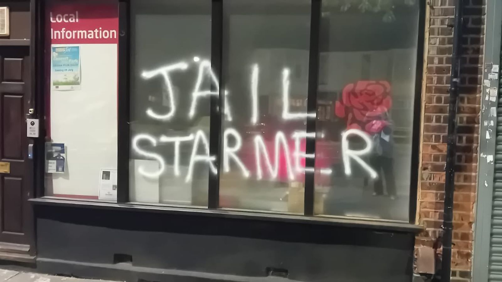 Investigation launched into 'Jail Starmer' graffiti at MP's office