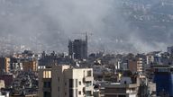 Smoke rises from Beirut southern suburbs, Lebanon September 20, 2024. REUTERS/Mohamed Azakir