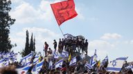 People attend a demonstration calling for the immediate return of hostages held in Gaza, amid the ongoing conflict between Israel and Hamas, outside Prime Minister office in Jerusalem September 1, 2024. REUTERS/Ronen Zvulun