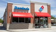 Kokomo - Circa May 2020: Domino's Pizza Restaurant. Amid Social Distancing rules, Domino's is offering pick up and delivery pizza only.