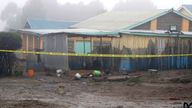 Part of a dormitory is seen following a fire at the Hillside Endarasha Primary in Nyeri, Kenya.
Pic: AP