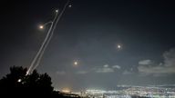 Iron Dome defence over Haifa.
Pic: AP