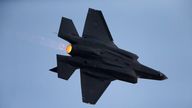 Israeli Air Force F-35 plane performs during a graduation ceremony for new pilots in the Hatzerim air force base near the city of Beersheba, Israel, Thursday, Dec. 29, 2016. (AP Photo/Ariel Schalit)          