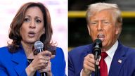 Kamala Harris and Donald Trump. Pics: AP