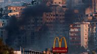 Smoke billows over southern Lebanon following an Israeli strike, amid ongoing cross-border hostilities between Hezbollah and Israeli forces, as seen from Tyre, Lebanon September 25, 2024. REUTERS/Amr Abdallah Dalsh TPX IMAGES OF THE DAY
